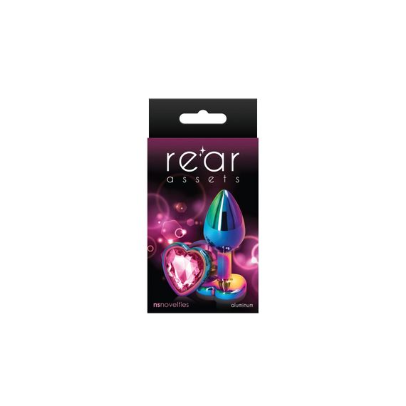 Анальна пробка NS Novelties Rear Assets - Multicolor Heart - Small - Pink | Зображення 1