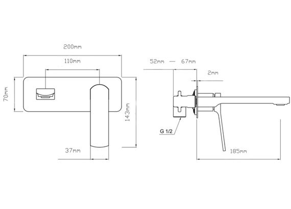 Змішувач для раковини Qtap прихованого монтажу Slavonice, Chrome (k35) QTSLA273CRM45919 | Зображення 1