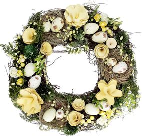 Вінок великодній "Жовті Квіти" Ø31см