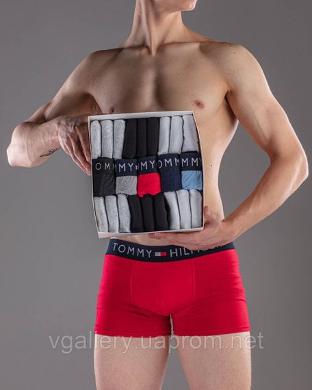 Подарунковий набір чоловічих трусів Tommy Hilfiger в коробці - ціна поштучно | Зображення 3
