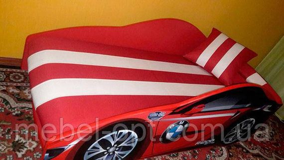 Кровать машинка серия Элит модель Ferrari красная со спортивным матрасом и подушкой | Зображення 7