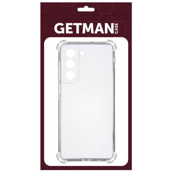 TPU чохол GETMAN Ease logo посилені кути для Samsung Galaxy S21 FE, Прозорий | Зображення 1