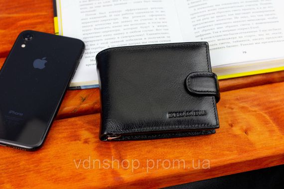 Чорне шкіряне чоловіче портмоне із затискачем для грошей Marco Coverna MC-2006H-1 | Зображення 7