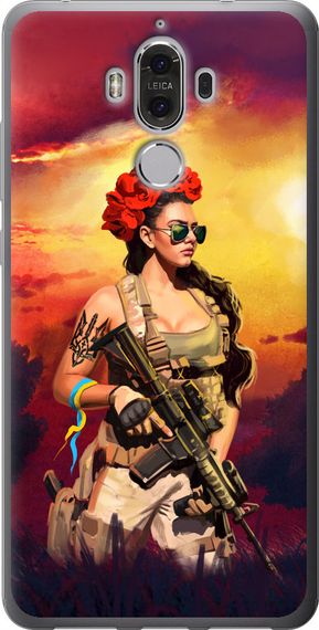 Чехол на Huawei Mate 9 Украинка с оружием "5316u-425-17620"