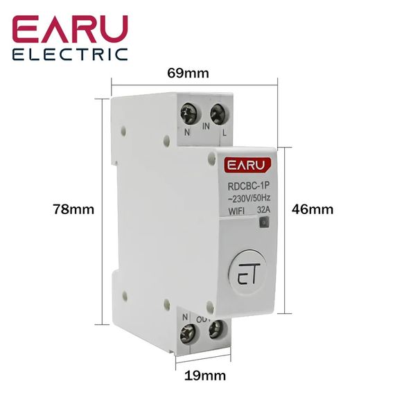 Вимикач wi-fi EARU Дистанційний у щитову AC 50а 1P | Зображення 5