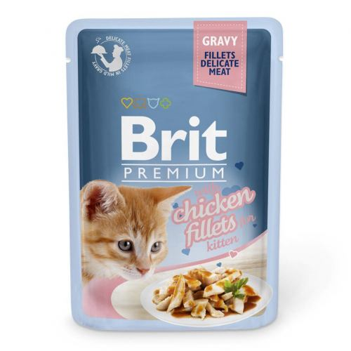 Вологий корм Brit Premium для кошенят з куркою в соусі 24шт * 85г