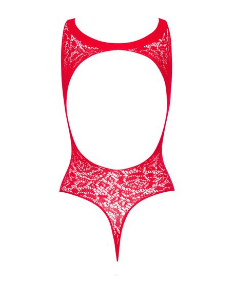 Ажурний бодістокінг із ефектом шнурівки Obsessive B120 teddy red S/M/L, червоний | Зображення 5