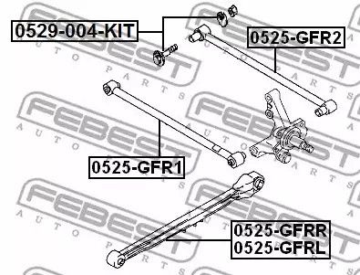 Важіль підвіски (задній/поперечна) Mazda 323 98-04, FEBEST (0525GFR2) | Зображення 3