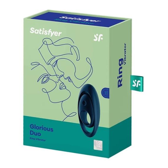 Вібрувальне кільце для пінису Satisfyer Glorious Duo зі стимуляцією яєчників і клітора, синє Sex Aura | Зображення 6