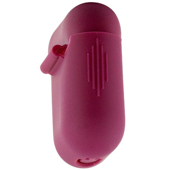 Силіконовий футляр New з карабіном для навушників Airpods 1/2 Бордовий/Maroon | Зображення 3