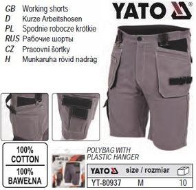 Шорти рабочие YATO Польша размер M 100%-хлопок YT-80937