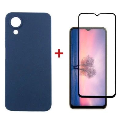 Чехол для мобильного телефона Dengos Kit for OPPO A17K case + glass (Blue) (DG-KM-02)