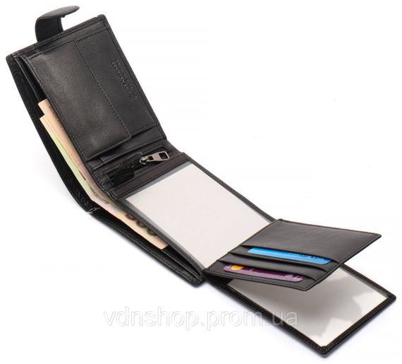 Черное кожаное мужское портмоне с отделением для документов Marco Coverna MCBK010-805 | Зображення 5