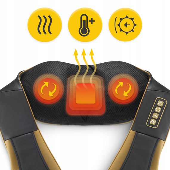 Накидка-масажер 4FIZJO Shiatsu Pro+ для шиї та спини Black/Gold (P-5907739312358) | Зображення 5