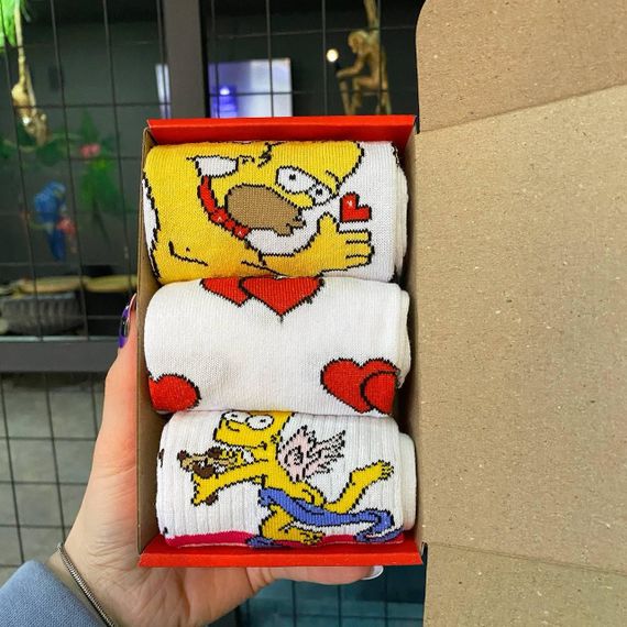 Подарочный набор мужских носков в коробке размер 40-45 3 пары цвет белый ч3бокс025 | Зображення 6