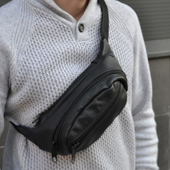 Бананка кожаная универсальная текстурная, Мужская бананка из натуральной кожи, Сумка WL-242 для торговли | Зображення 2