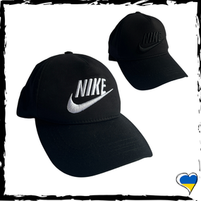 Кепка Nike. Кепка Найк чорна, вишитий лого. Унісекс, чорна. Шапка 57-59р