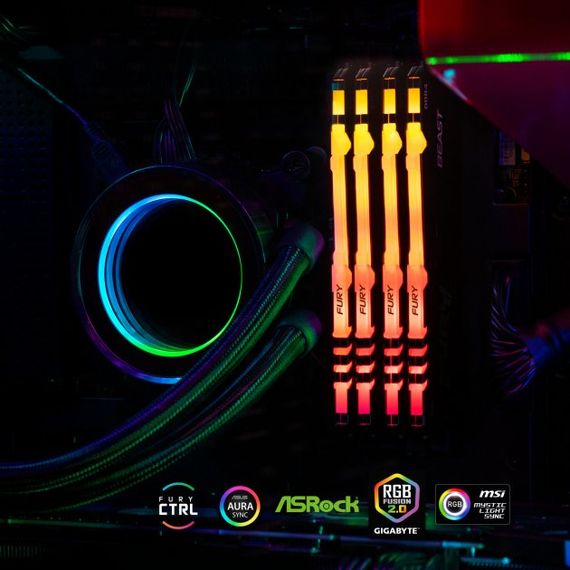Пам&#039;ять ПК Kingston DDR4 32GB 3600 FURY Beast RGB KF436C18BB2A/32 | Зображення 4
