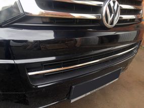 Накладка на решітку бампера (нерж) OmsaLine - Італійська нержавійка для Volkswagen T5 2010-2015 рр