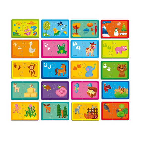 Пазли "Знайди пару. Пори року. Чиї сліди? Хто сховався" VT5003-04 Укр | Зображення 1