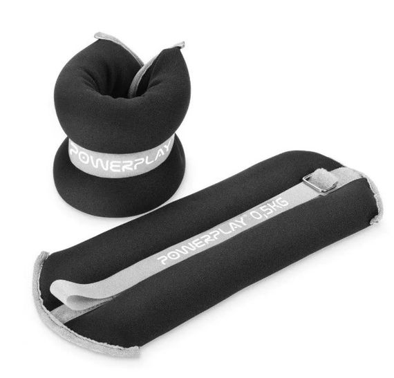 Обважнювачі-манжети для ніг та рук PowerPlay PP-4349 Ankle/Wrist Weights (2 шт*1 кг) Чорні (PP_4349_Black_1)