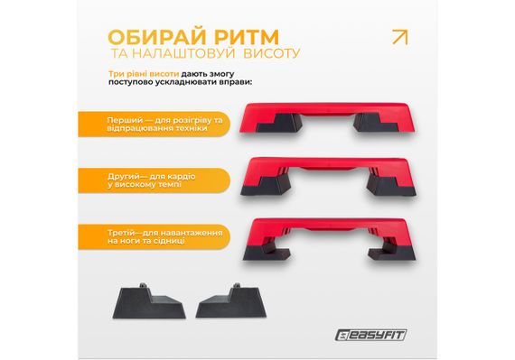 Степ для аеробіки EasyFit 3-ступінчастий (EF-0546) | Зображення 3
