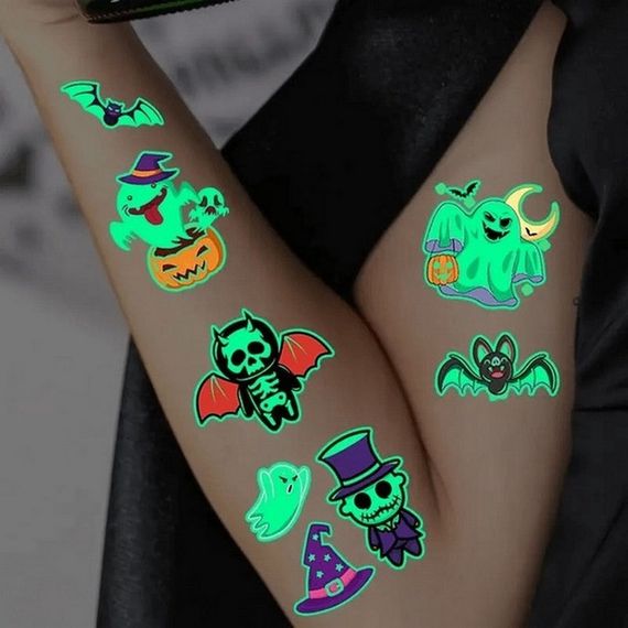 Набір тимчасових тату "Halloween glow №2" kids-tatto-halloween-g2 | Зображення 2