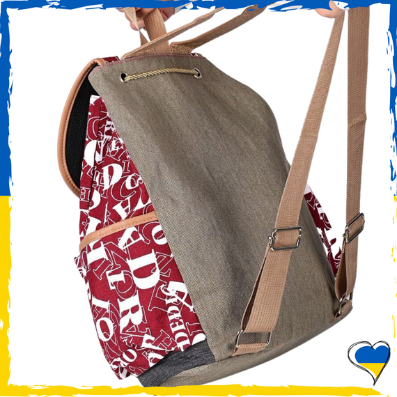 Рюкзак вместительный женский красный. Текстиль. Вместительный, симпатичный | Зображення 4