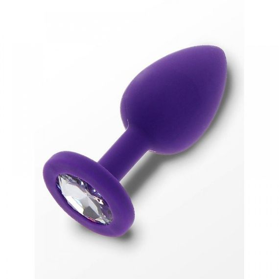 Анальна пробка S із кристалом Toy Joy, фіолетова, 7 х 2.5 см Sex Aura | Зображення 1