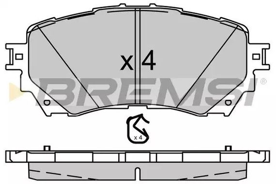 Колодки передні гальмівні Mazda 6 12- (Akebono), Bremsi (BP3554) | Зображення 1