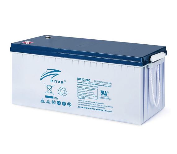 Аккумуляторная батарея GEL RITAR DG12-200, Gray Case, 12V 200.0Ah  ( 522 х 240 х 219 (224) ) Q1/18