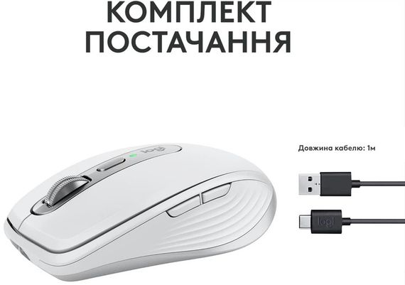 Миша комп'ютерна бездротова Logitech MX Anywhere 3S Pale Grey L910-006930 біла | Зображення 8