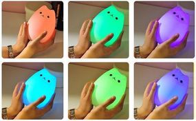 Сенсорный силиконовый Led светильник-ночник Котик