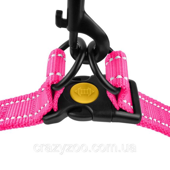 Шлея для собак BronzeDog Active нейлоновая розовая 2х45-60 см 71/1306/T | Зображення 2
