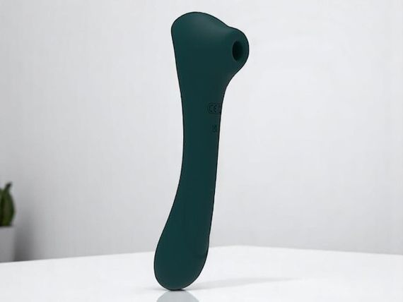 Вібратор та вакуумний кліторальний стимулятор 2-в-1 Alive Quiver Teal — максимальний комфорт та задоволення