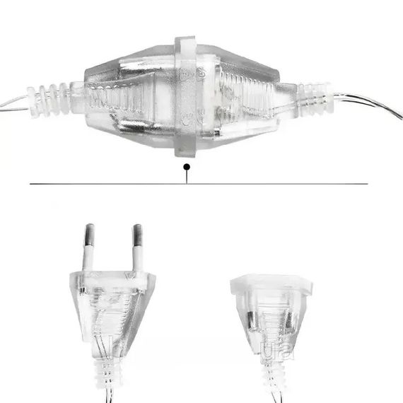 Гірлянда-штора з LED освітленням Loven XPRO 2х2 м, 200 лампочок, теплий білий, водонепроникна, 8 режимів світіння (234563761_306) | Зображення 5