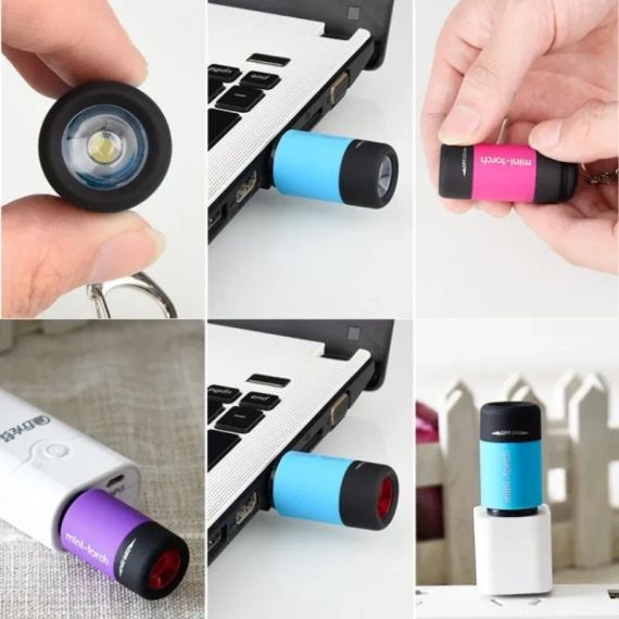 Світлодіодний мікрокишеньковий USB-акумуляторний брелок-ліхтарик StoneGo | Зображення 6