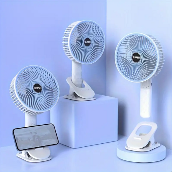 Маленький вентилятор із підставкою під телефон Затискач для стола Бездротовий вентилятор   знижка