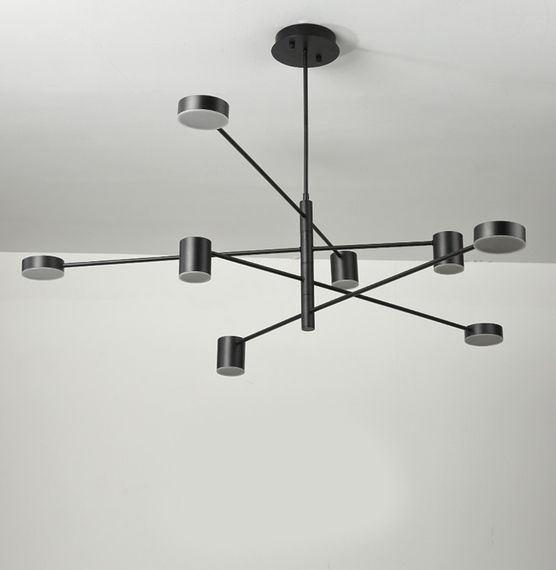 Люстра світлодіодна стельова LED світильник для квартири на стелю лед 26862 Чорний 40-90х102х102 см. | Зображення 9