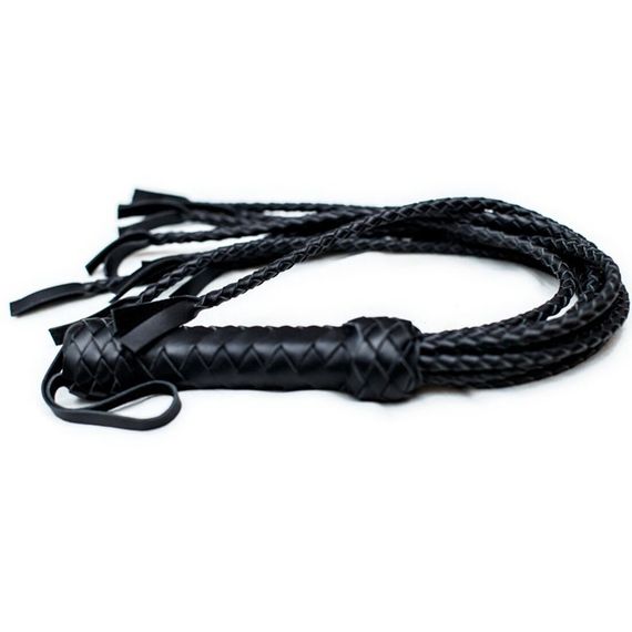 Флогер Кішка, 9 плетених хвостів по 50 см, колір чорний | Зображення 4