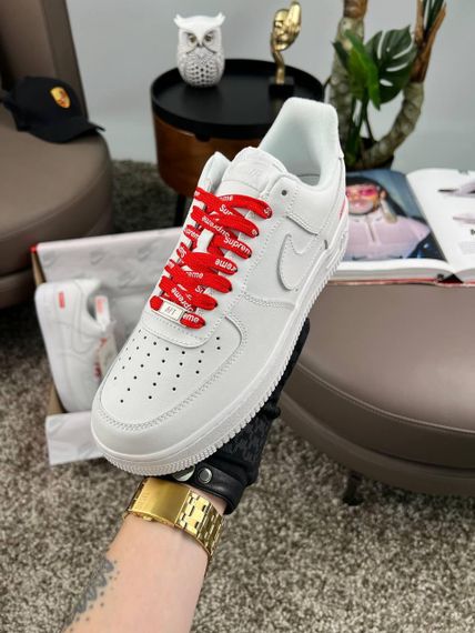 Чоловічі кросівки Air Force 1 Low Supreme White Red  , В'єтнам 44 28 | Зображення 5