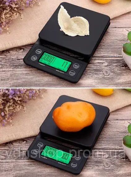 Весы с таймером для кофе Yieriy электронные для бариста с резиновым ковриком / весы настольные для кофейни,дома,ресторанов | Зображення 5