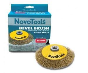 Щітка конус d115мм гофр. латунь NovoTools NovoAbrasive
