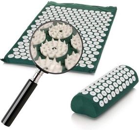Акупунктурний масажний килимок Acupressure Mat or Bed of Nails Зелений