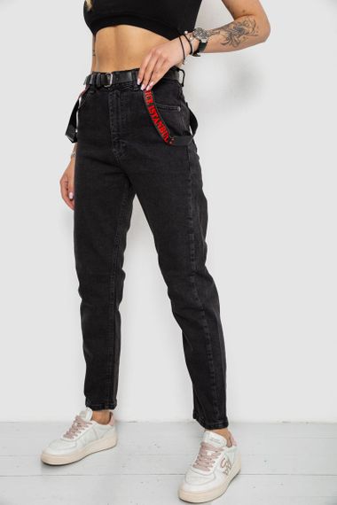 Джинси жіночі Mom-fit, колір чорний, 182R9135 | Зображення 2