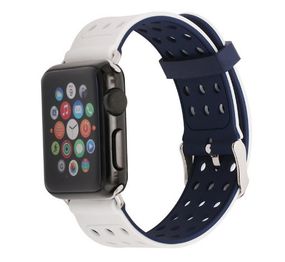 Подвійний ремінець з перфорацією Primo для Apple Watch 42mm / 44mm / 45mm - Navy Blue&White