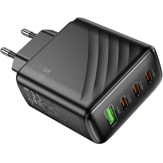 МЗП Hoco CS27A Supply PD67W+QC3.0 (1USB-A/3C) Black | Зображення 2