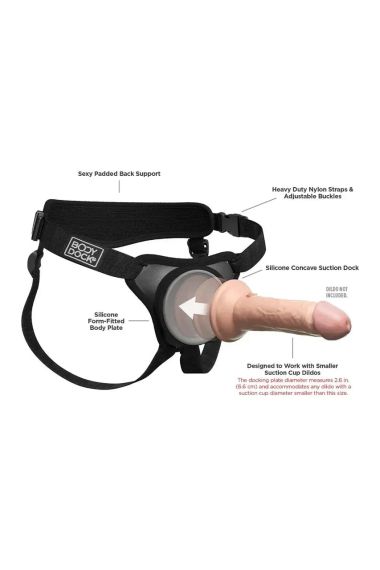 Трусики для страпона Pipedream Body Dock Elite Mini Harness, черные Sex Aura | Зображення 5