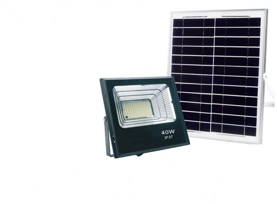 Прожектор на Сонячних батареях з м/у датчик руху 40 W LED 6500K IP65 (SFL-40C) LUXEL