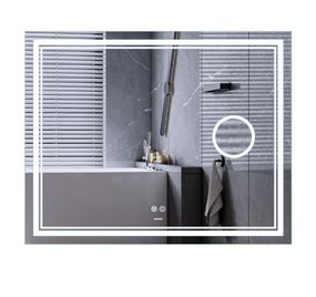 Дзеркало Mixxus Premium QUADRO MR20-100x80 (LED Touch, Anti-fog, лінза) (MP6623)